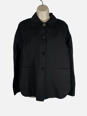 Jil Sander Women's Black Long Sleeve Shirt Jacket Size 34/US 4